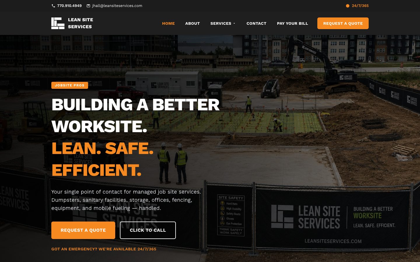 Lean Site Services homepage